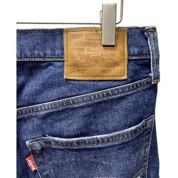 Blue Denim Levi’s 512 Mens Jeans 32”x32” - Straight Jean Pants - Good Condition - Picture 2 of 6